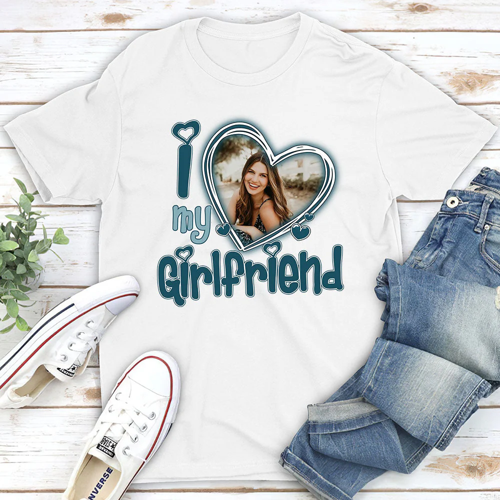 I Love My Girlfriend - Personalized Custom Unisex T-shirt - Image 2