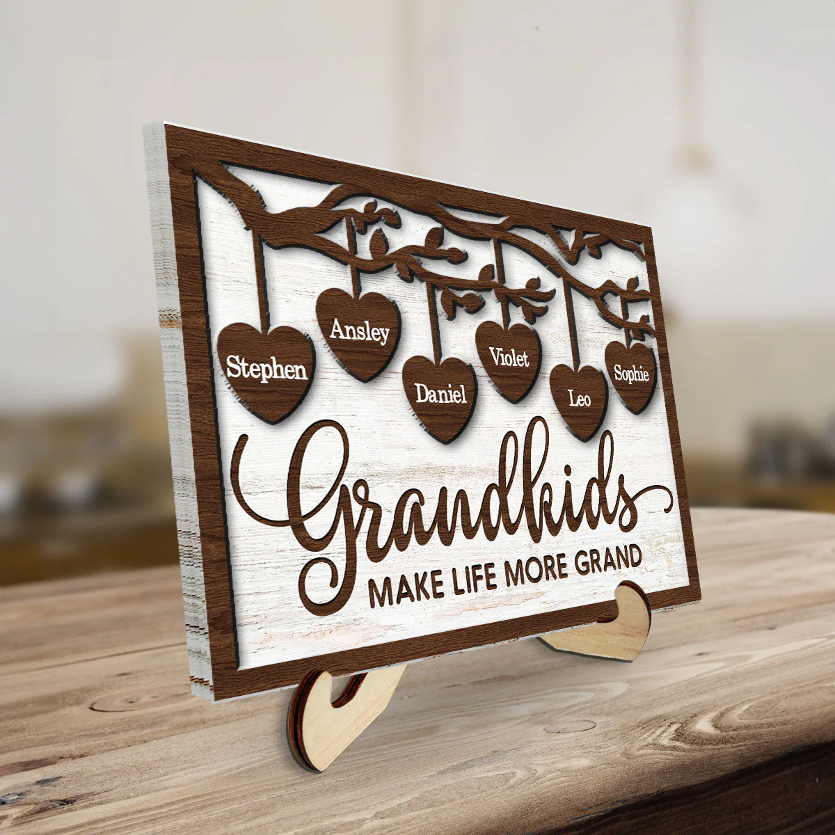 I Love My Grandkids - Personalized Wooden Plaque - Image 3