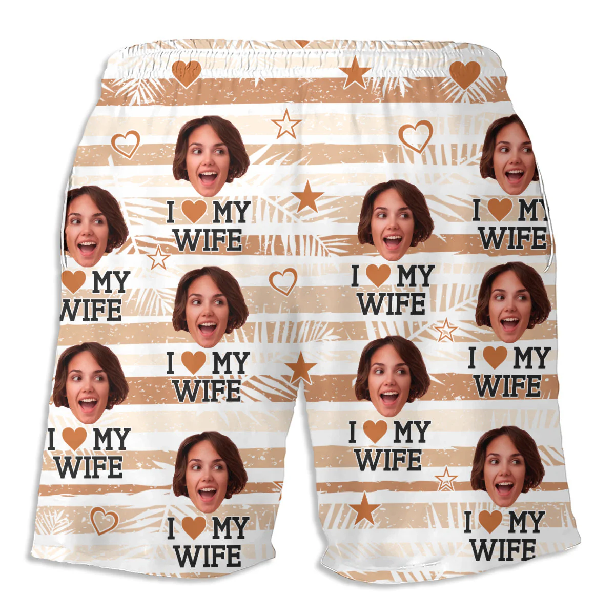 I Love My Wife - Personalized Custom Beach Shorts - Image 2