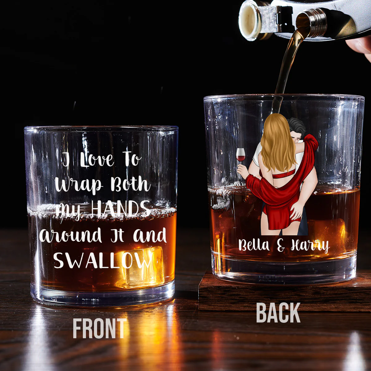 I Love To Wrap Both My Hands - Personalized Custom Whiskey Glass - Image 3