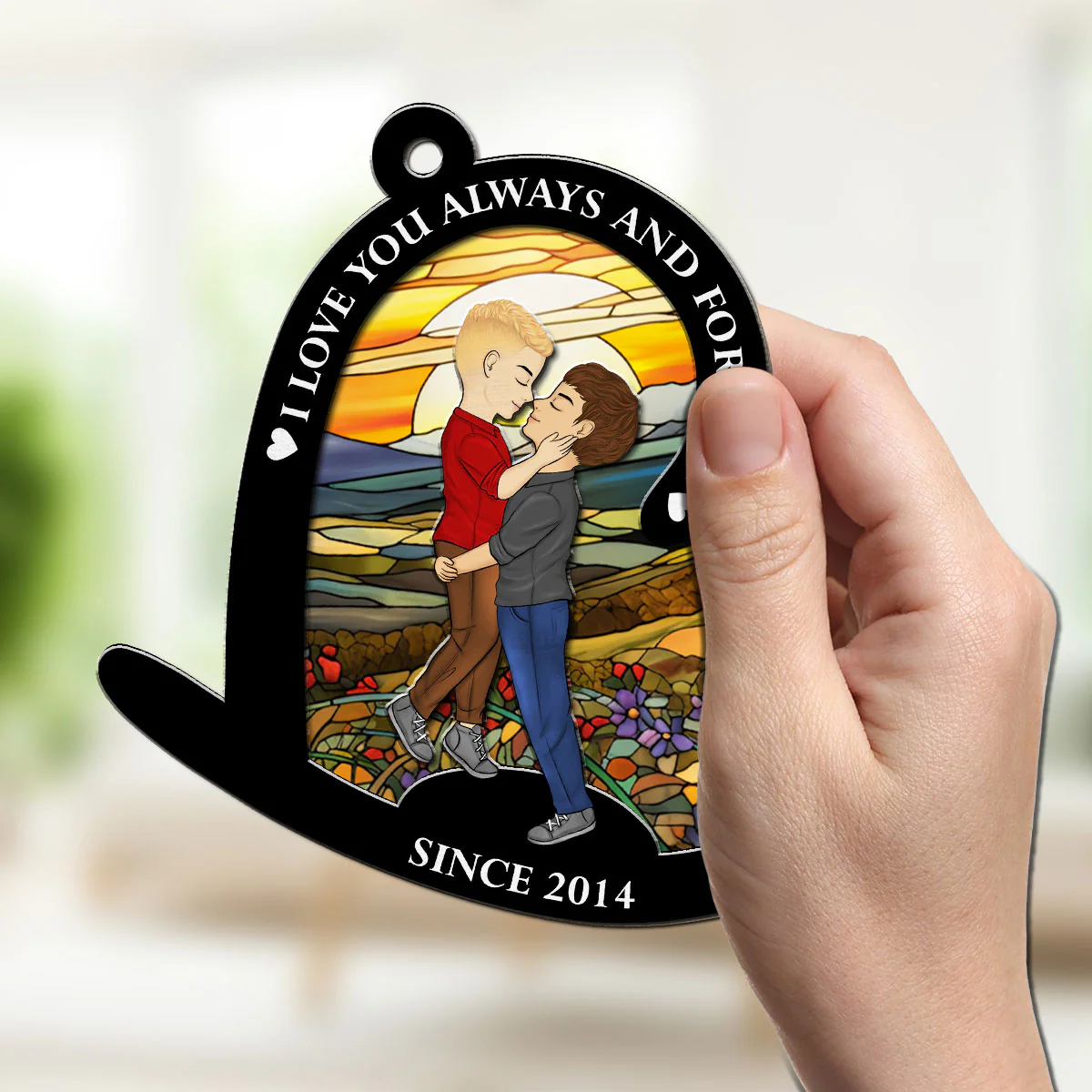 I Love You Always And Forever - Personalized Custom Suncatcher - Image 3