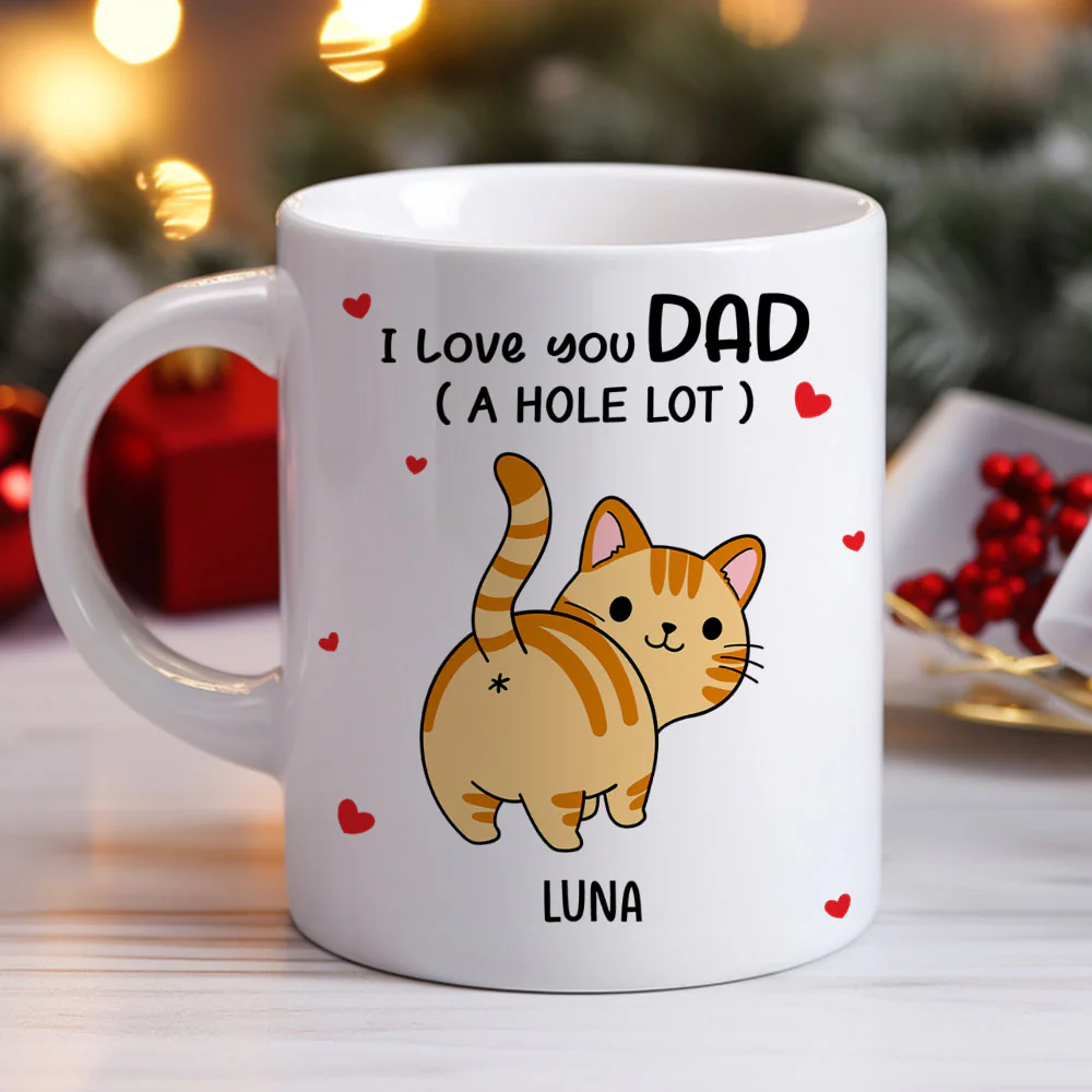 I Love You Dad A Hole Lot - Personalized Custom Coffee Mug - Image 3