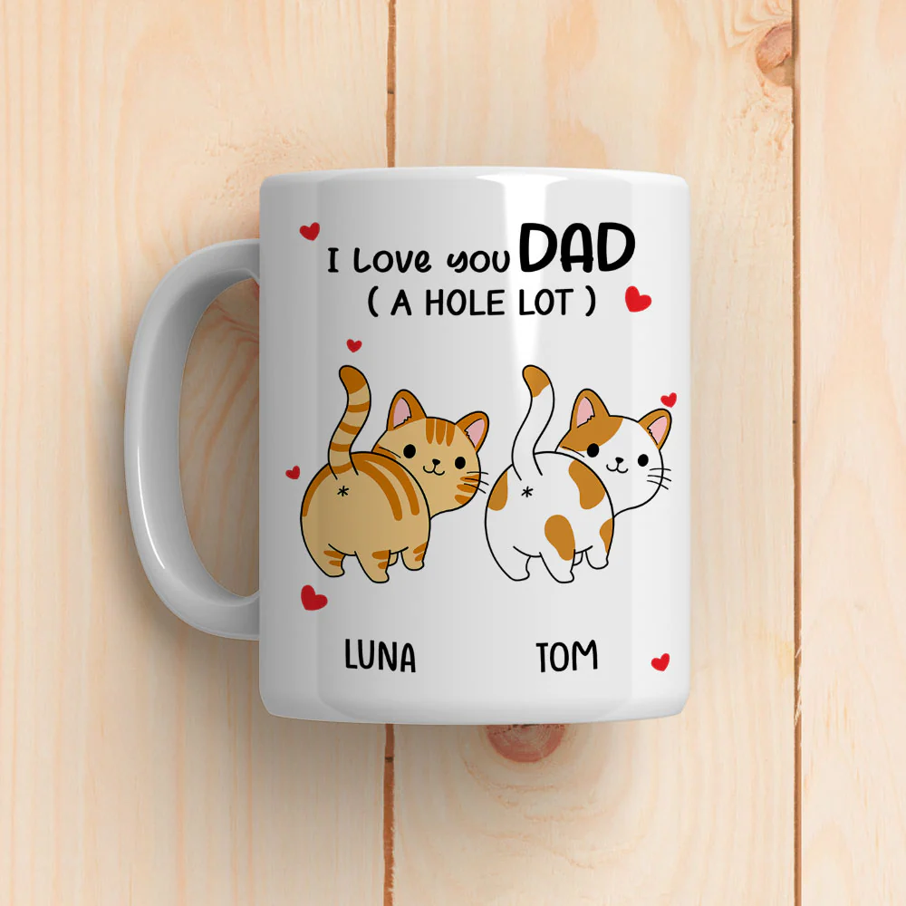 I Love You Dad A Hole Lot - Personalized Custom Coffee Mug - Image 4