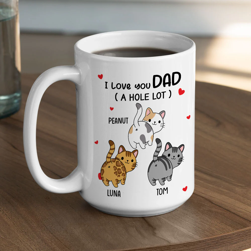 I Love You Dad A Hole Lot - Personalized Custom Coffee Mug - Image 6