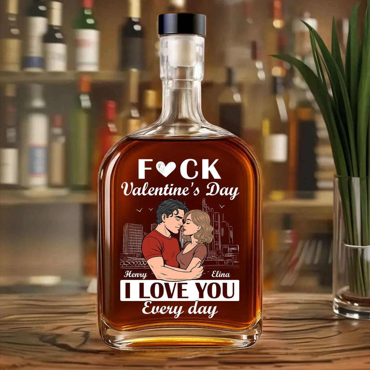 I Love You Everyday - Personalized Custom Spirits Decanter - Image 2