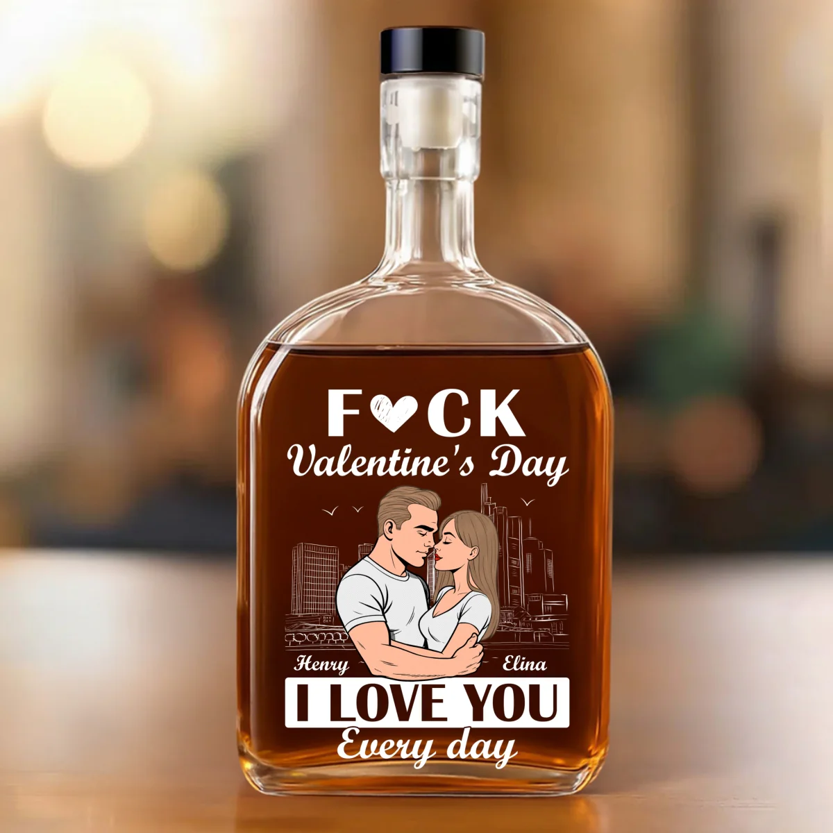 I Love You Everyday - Personalized Custom Spirits Decanter - Image 6