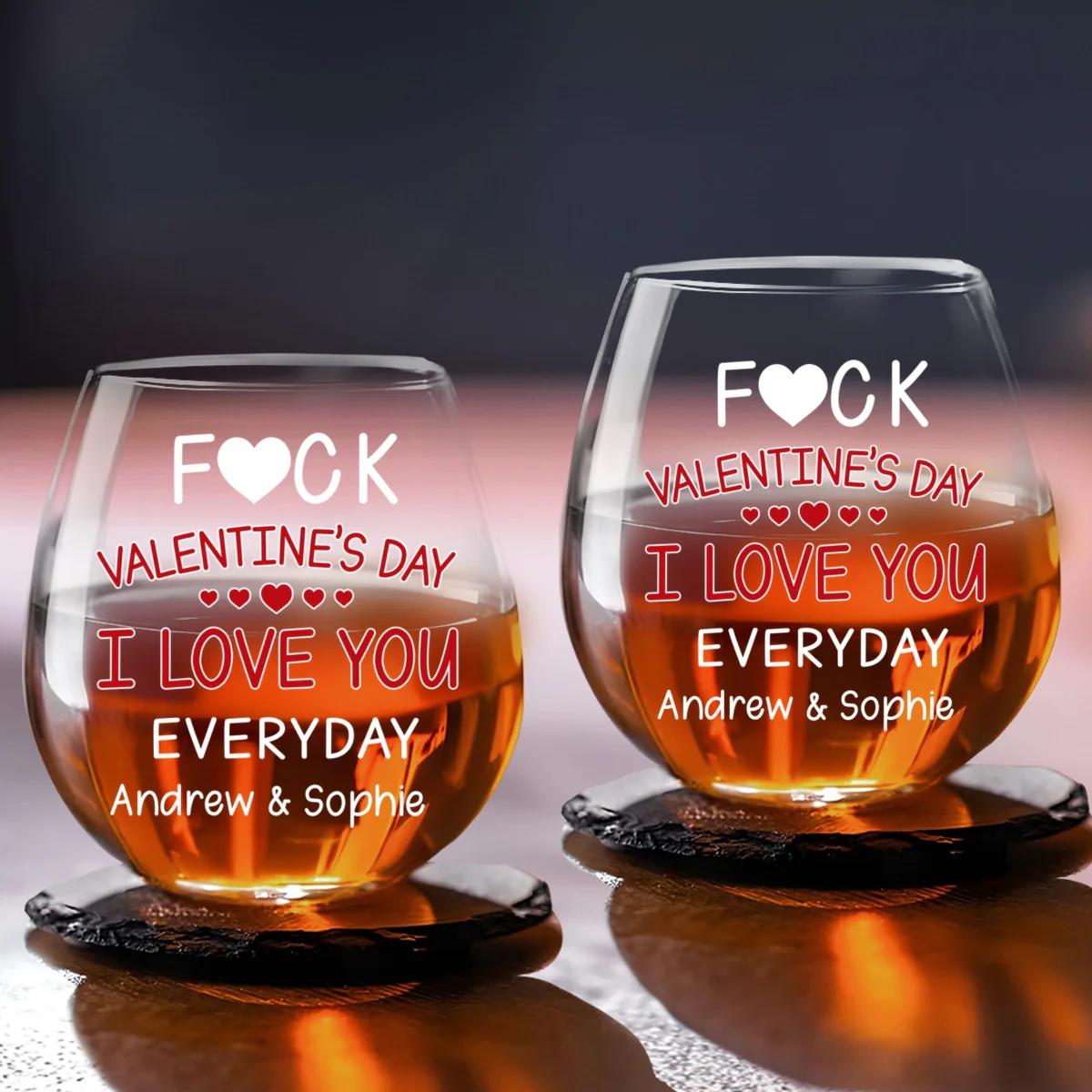 I Love You Everyday - Personalized Custom Wine Glass - Image 4