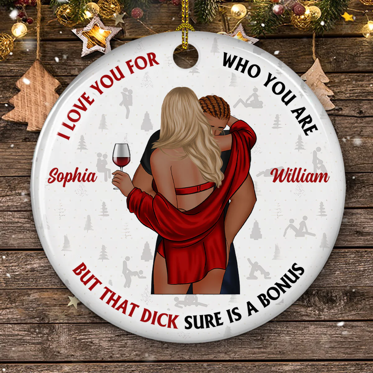 I Love You For Who You Are - Personalized Custom Ceramic Ornament - Image 2