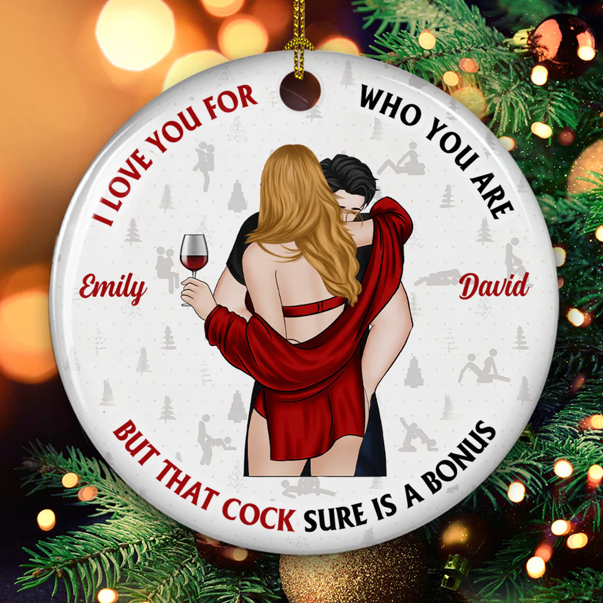 I Love You For Who You Are - Personalized Custom Ceramic Ornament - Image 3