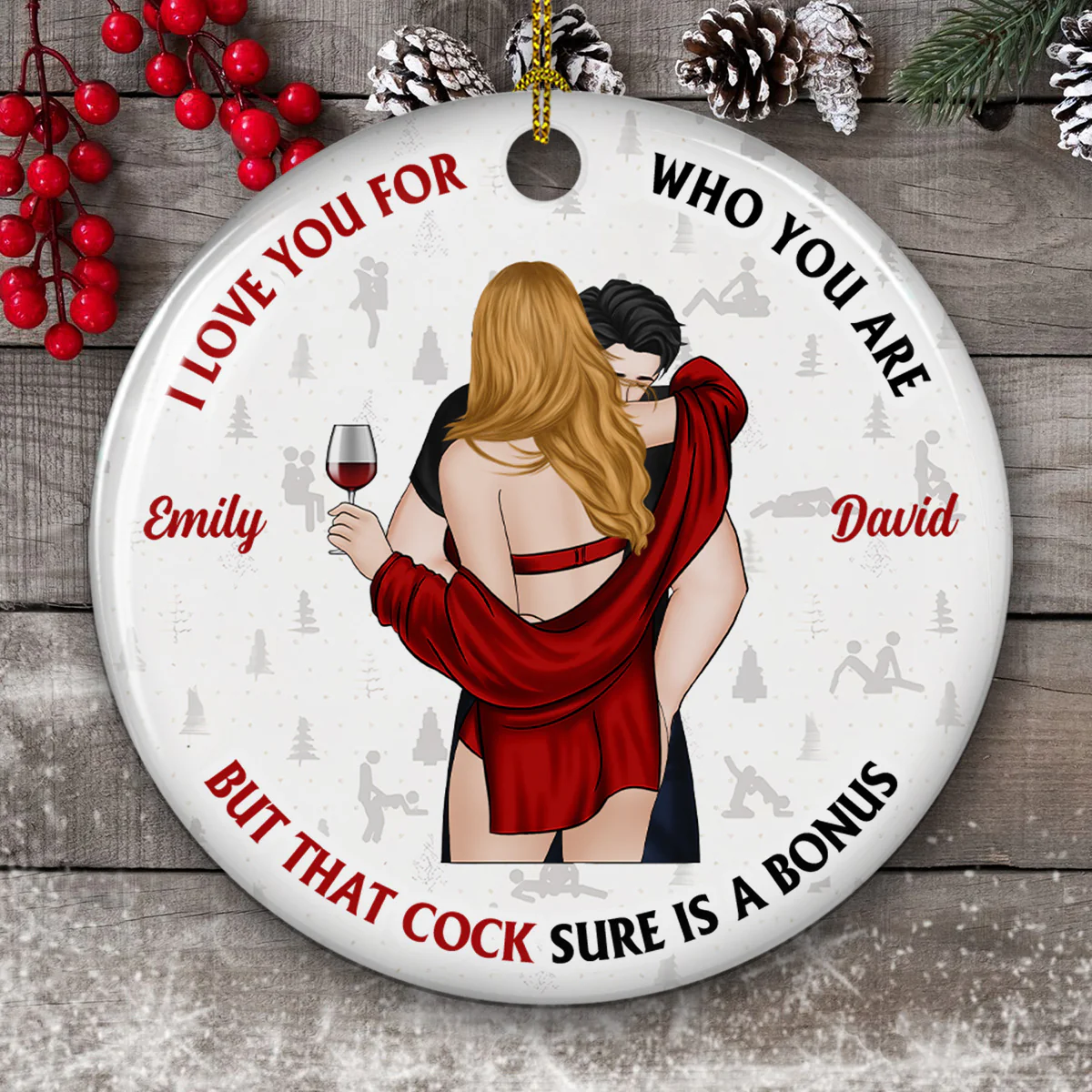 I Love You For Who You Are - Personalized Custom Ceramic Ornament - Image 4