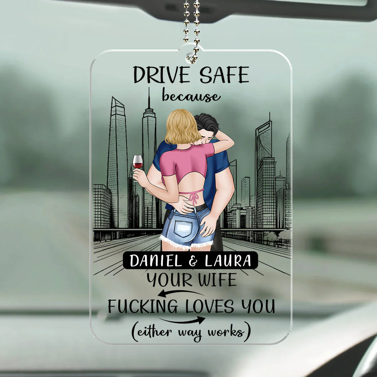 I Love You Forever & Always - Personalized Custom Car Ornament - Image 2