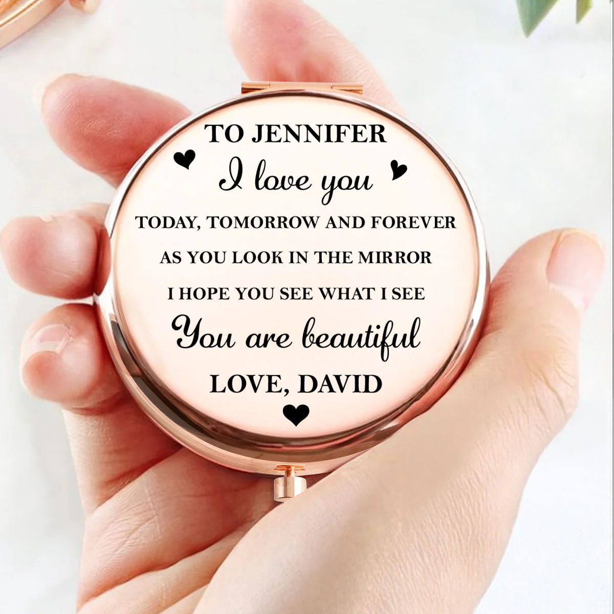 I Love You Forever - Personalized Custom Compact Mirror - Image 2