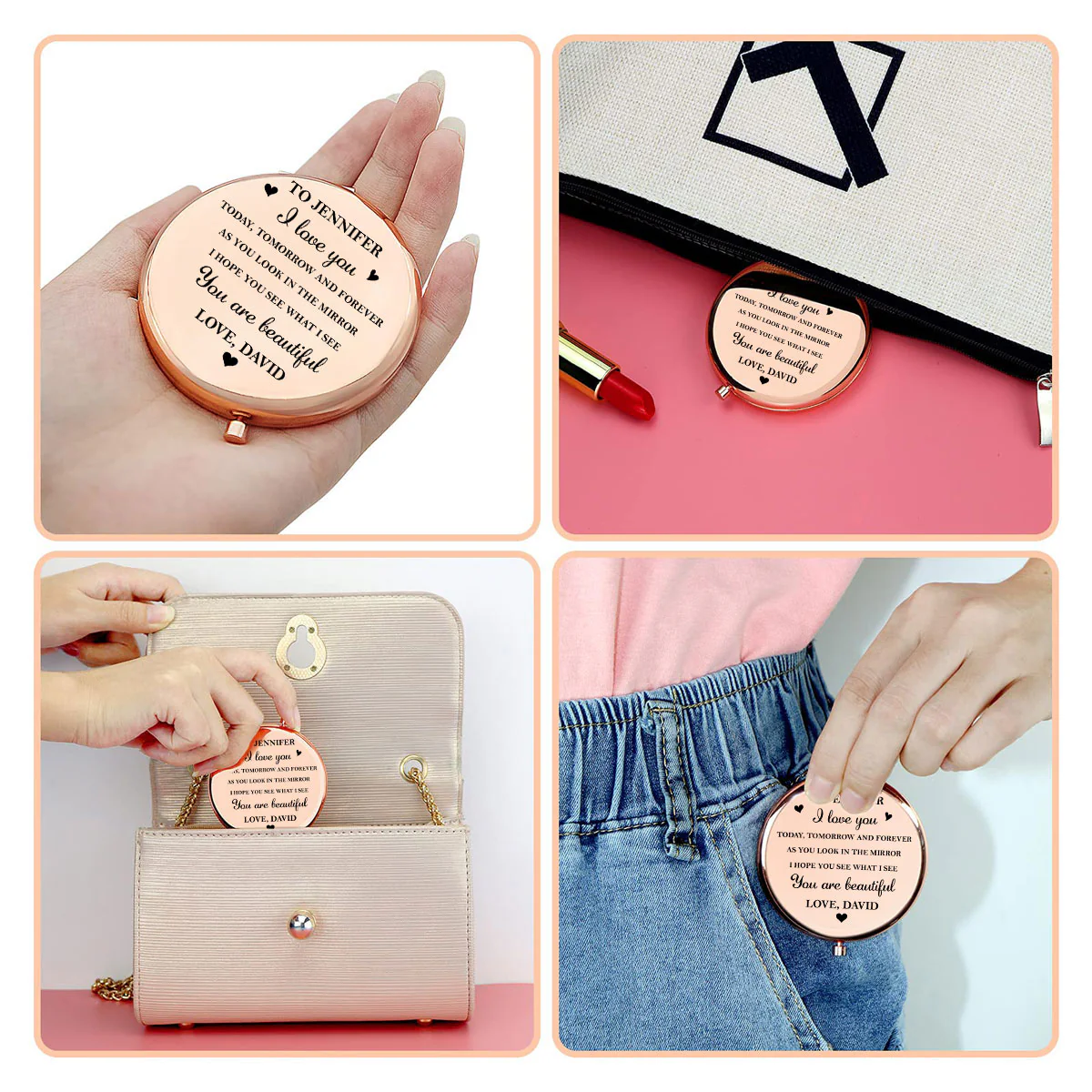I Love You Forever - Personalized Custom Compact Mirror - Image 4