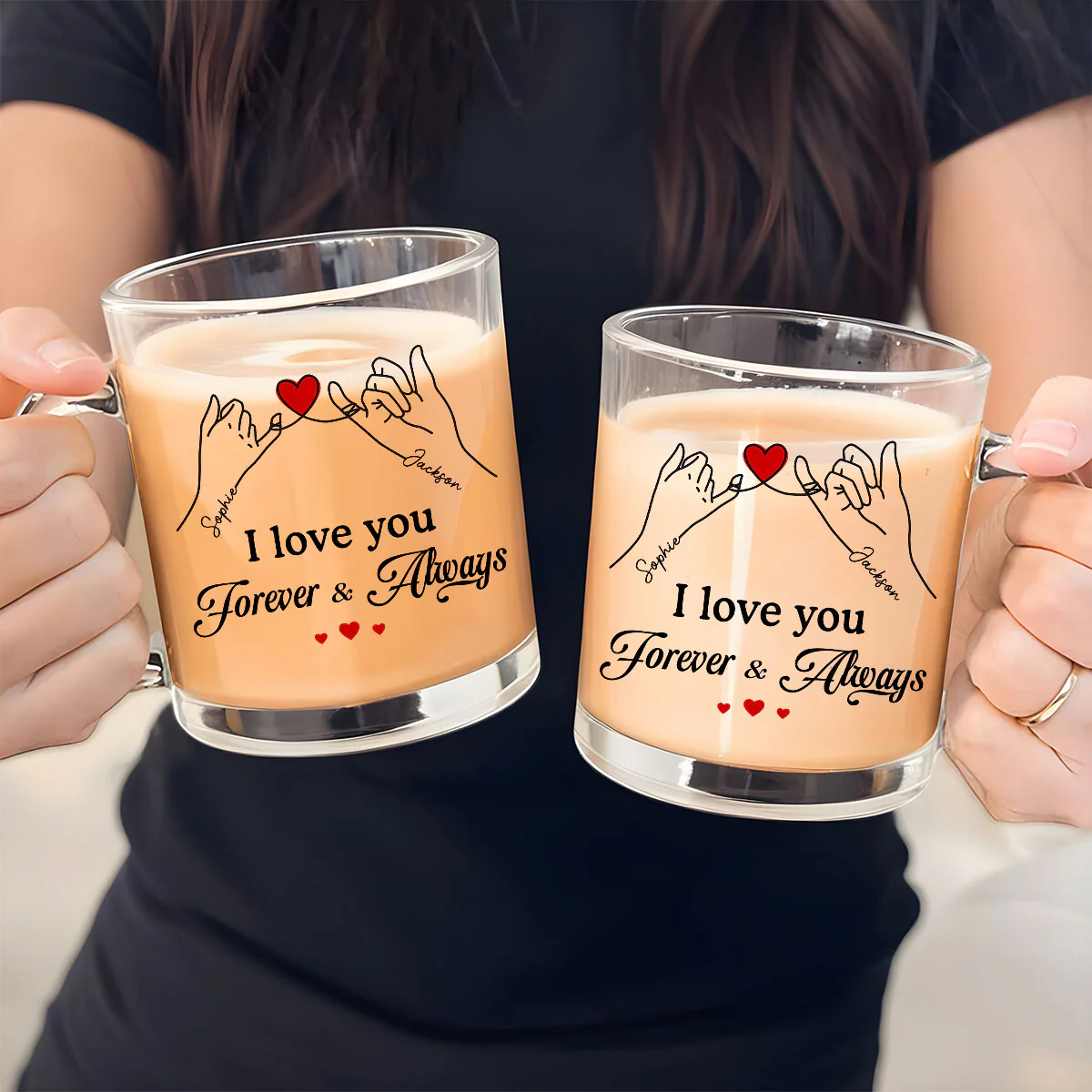 I Love You Forever - Personalized Custom Glass Mug - Image 5