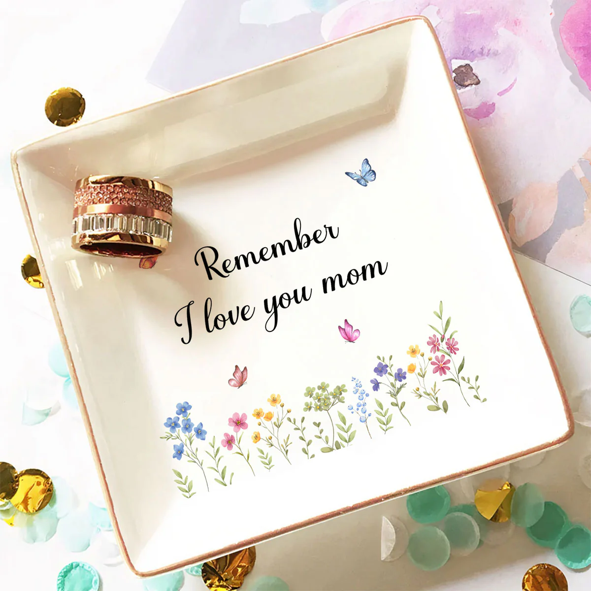 I Love You Mom - Personalized Custom Jewelry Dish - Image 2