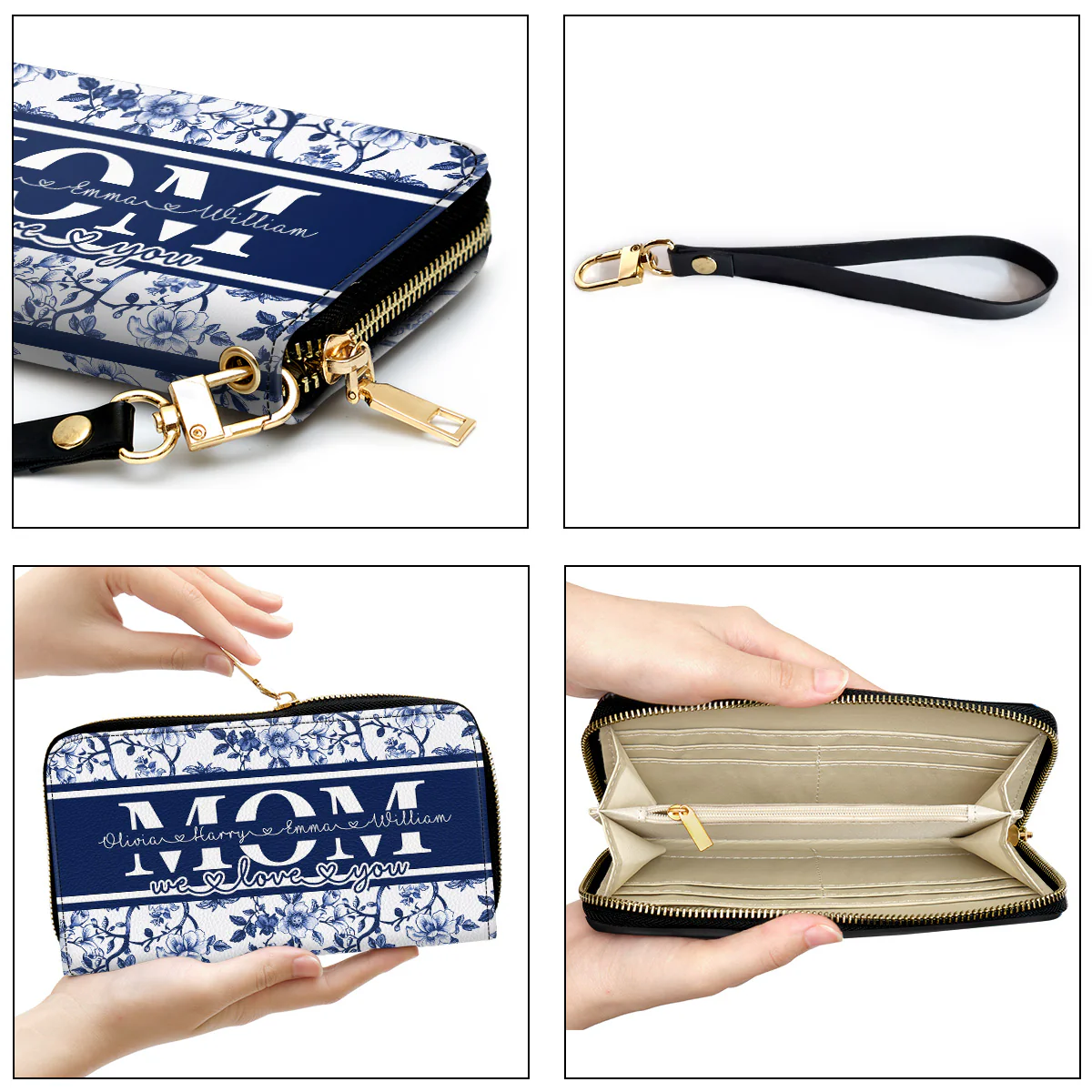 I Love You Mom - Personalized Custom Leather Wallet - Image 5