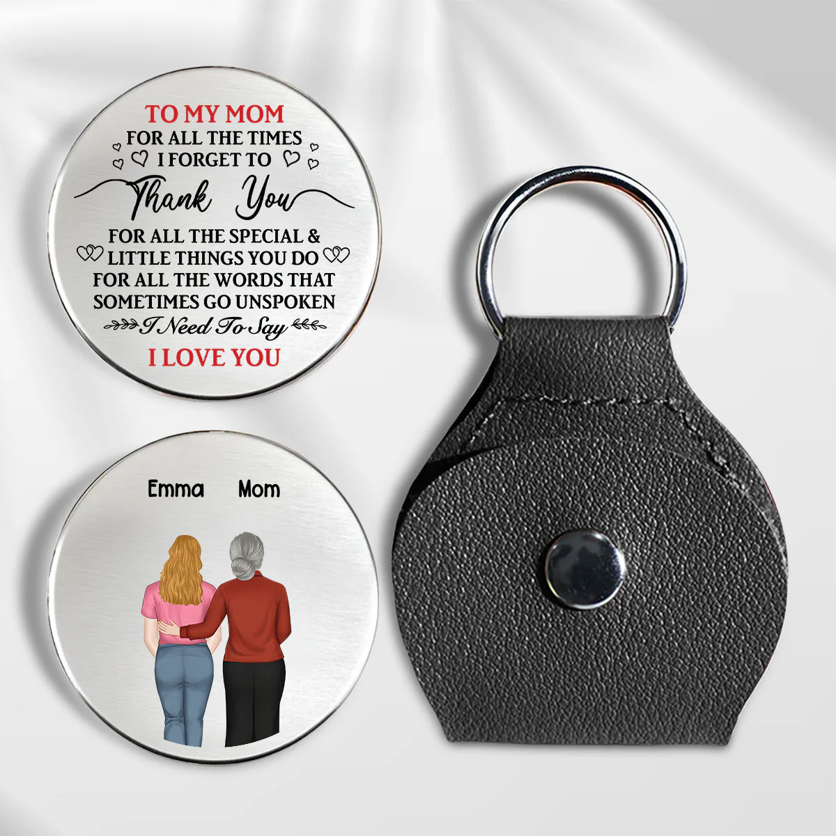 I Love You Mom - Personalized Custom Pocket Hug - Image 5