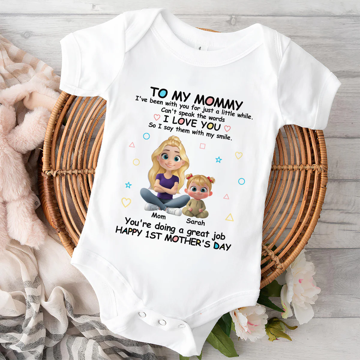 I Love You Mommy - Personalized Custom Baby Onesie - Image 5