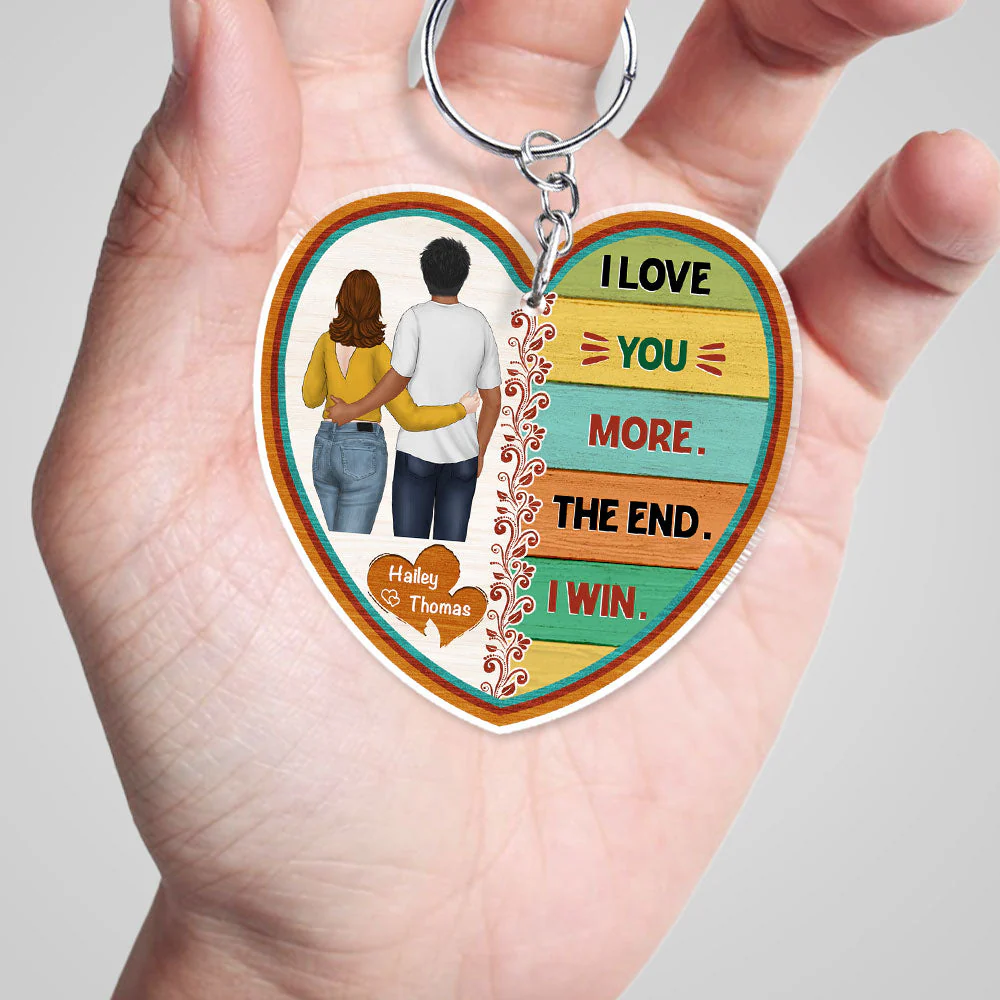 I Love You More - Personalized Custom Acrylic Keychain - Image 4