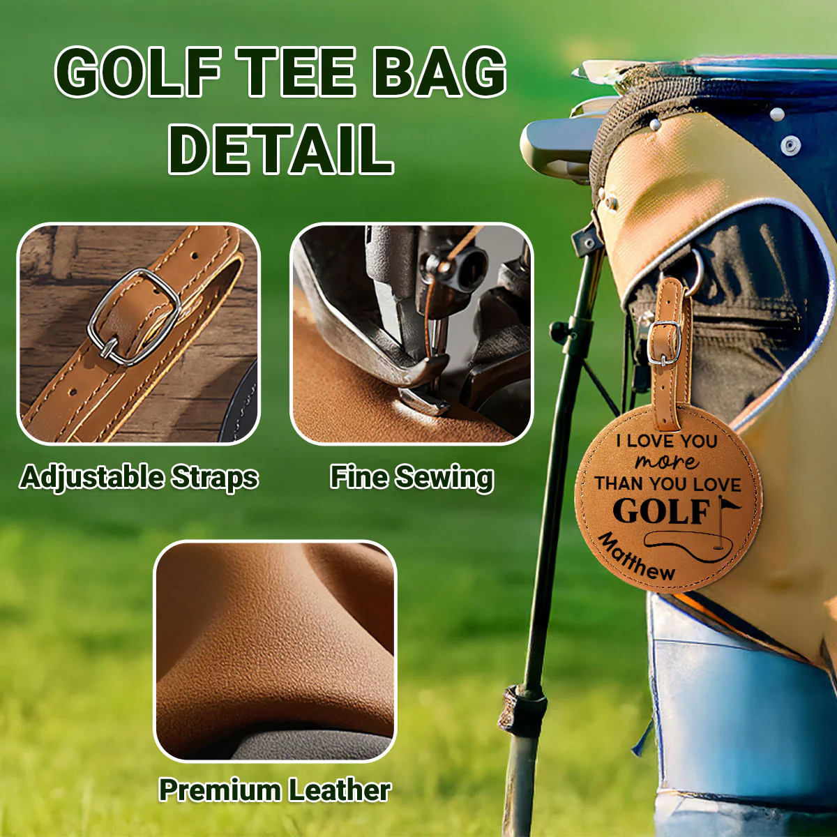 I Love You More - Personalized Custom Golf Tee Bag - Image 6