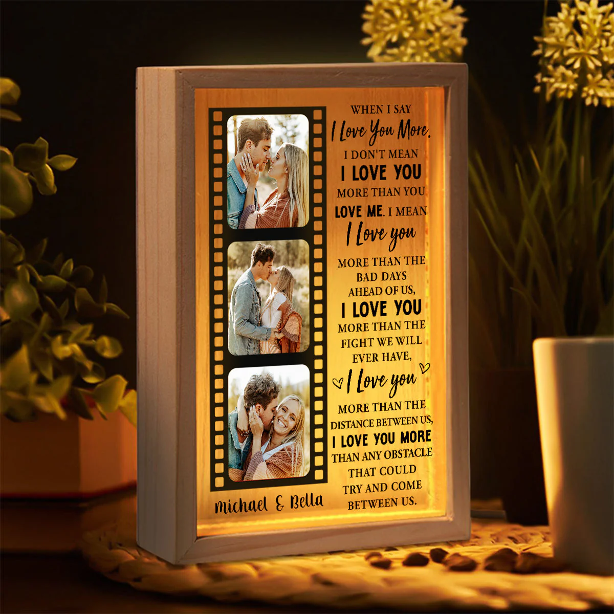 I Love You More - Personalized Frame Light Box - Image 2