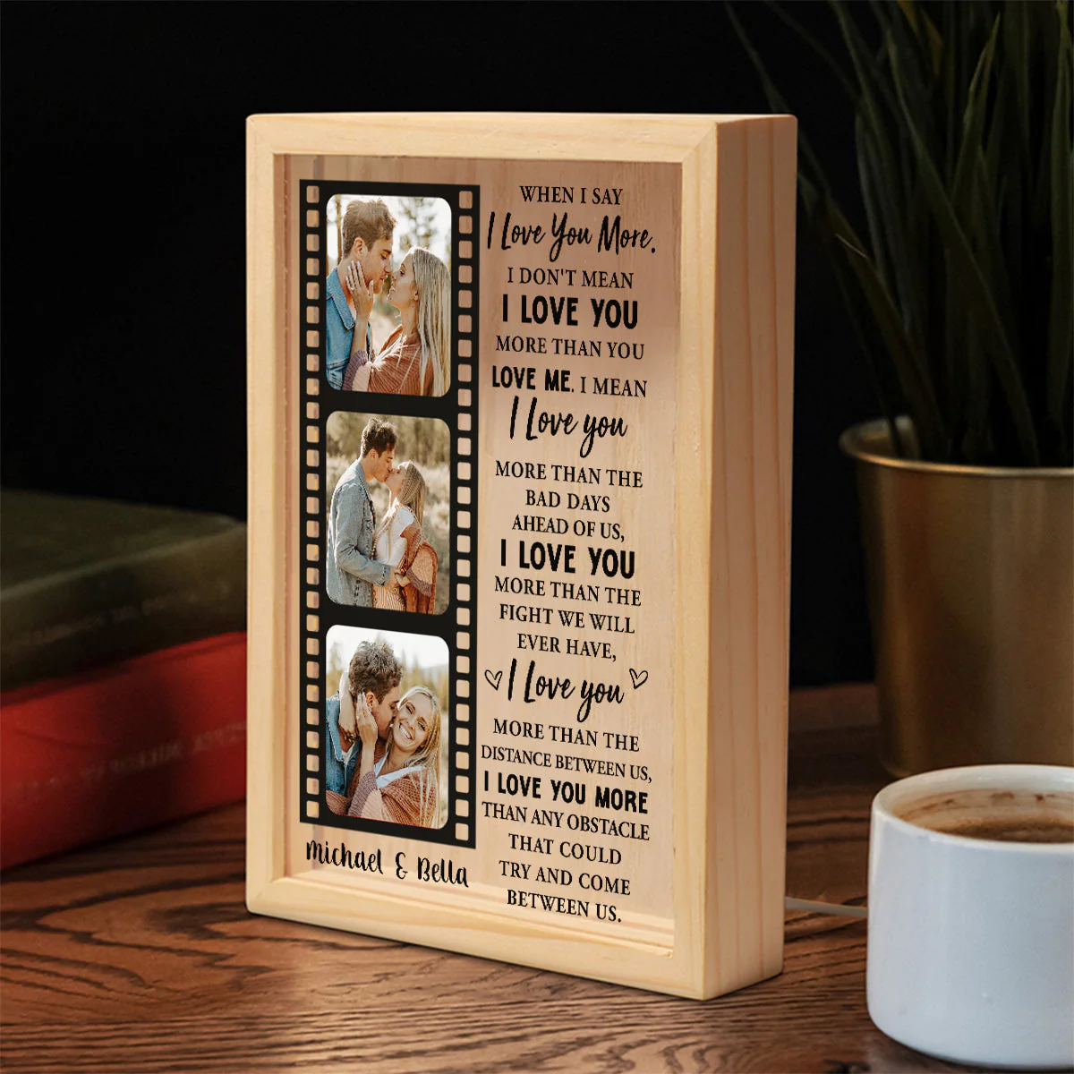 I Love You More - Personalized Frame Light Box - Image 3
