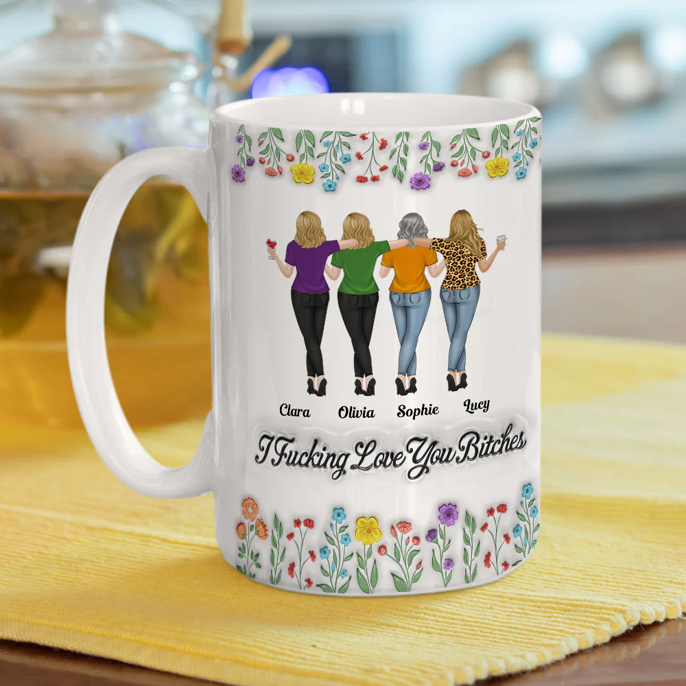 I Love You My Friends - Personalized Custom 3D Inflated Effect Mug - Image 10