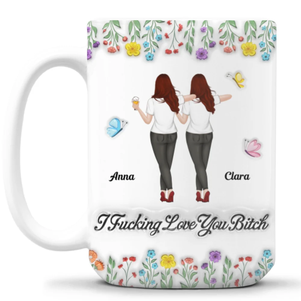 I Love You My Friends - Personalized Custom 3D Inflated Effect Mug - Image 11