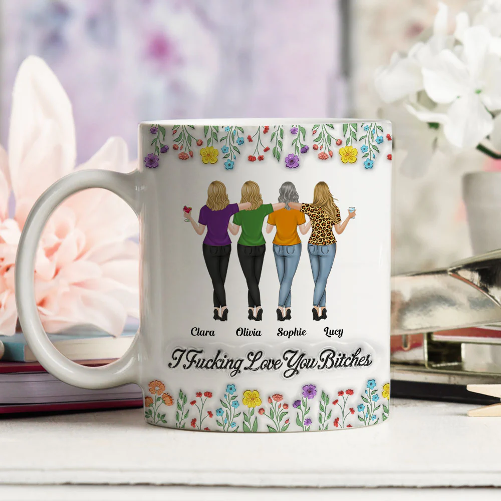 I Love You My Friends - Personalized Custom 3D Inflated Effect Mug - Image 4