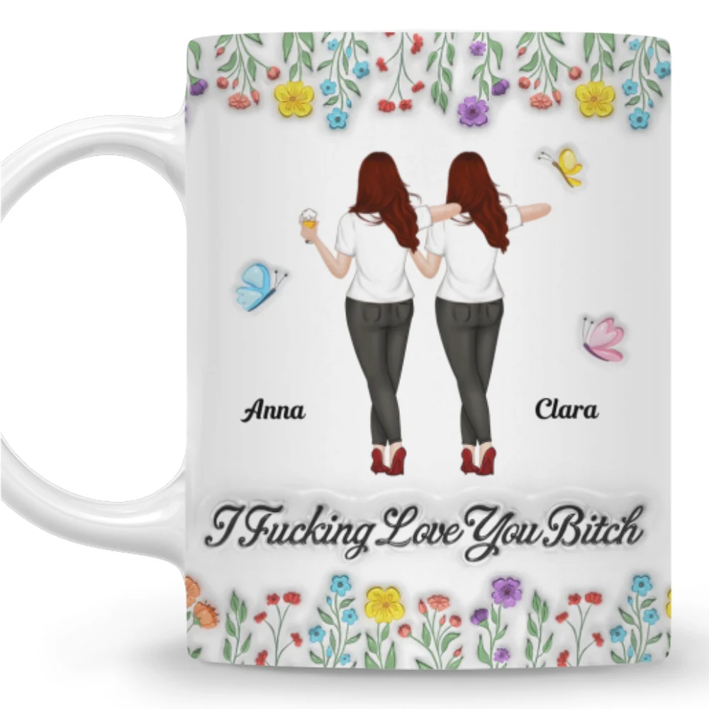 I Love You My Friends - Personalized Custom 3D Inflated Effect Mug - Image 6