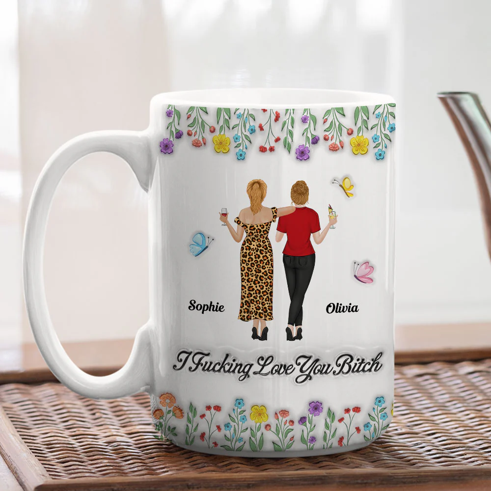 I Love You My Friends - Personalized Custom 3D Inflated Effect Mug - Image 8