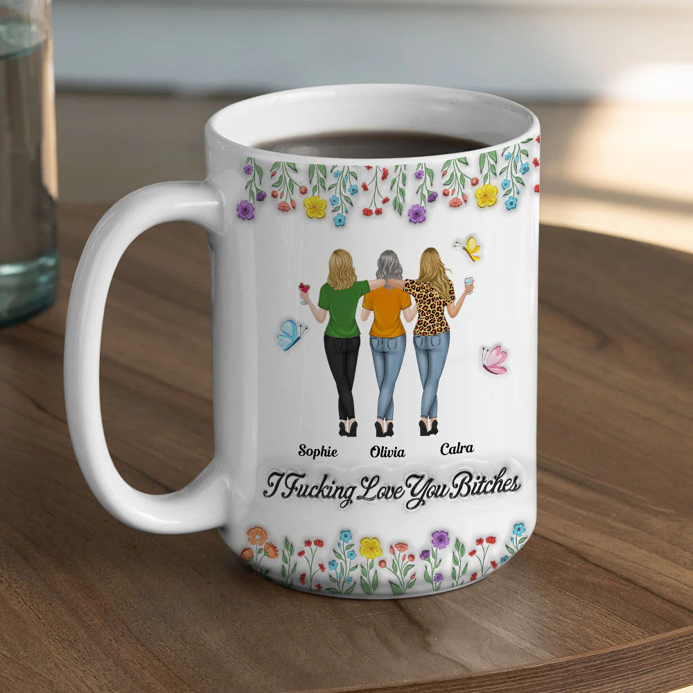 I Love You My Friends - Personalized Custom 3D Inflated Effect Mug - Image 9