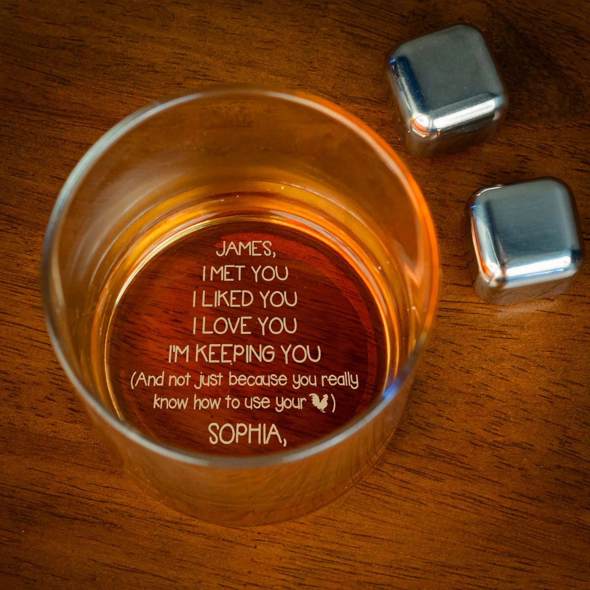 I Love You Not Because - Personalized Custom Engraved Whiskey Glass - Image 2