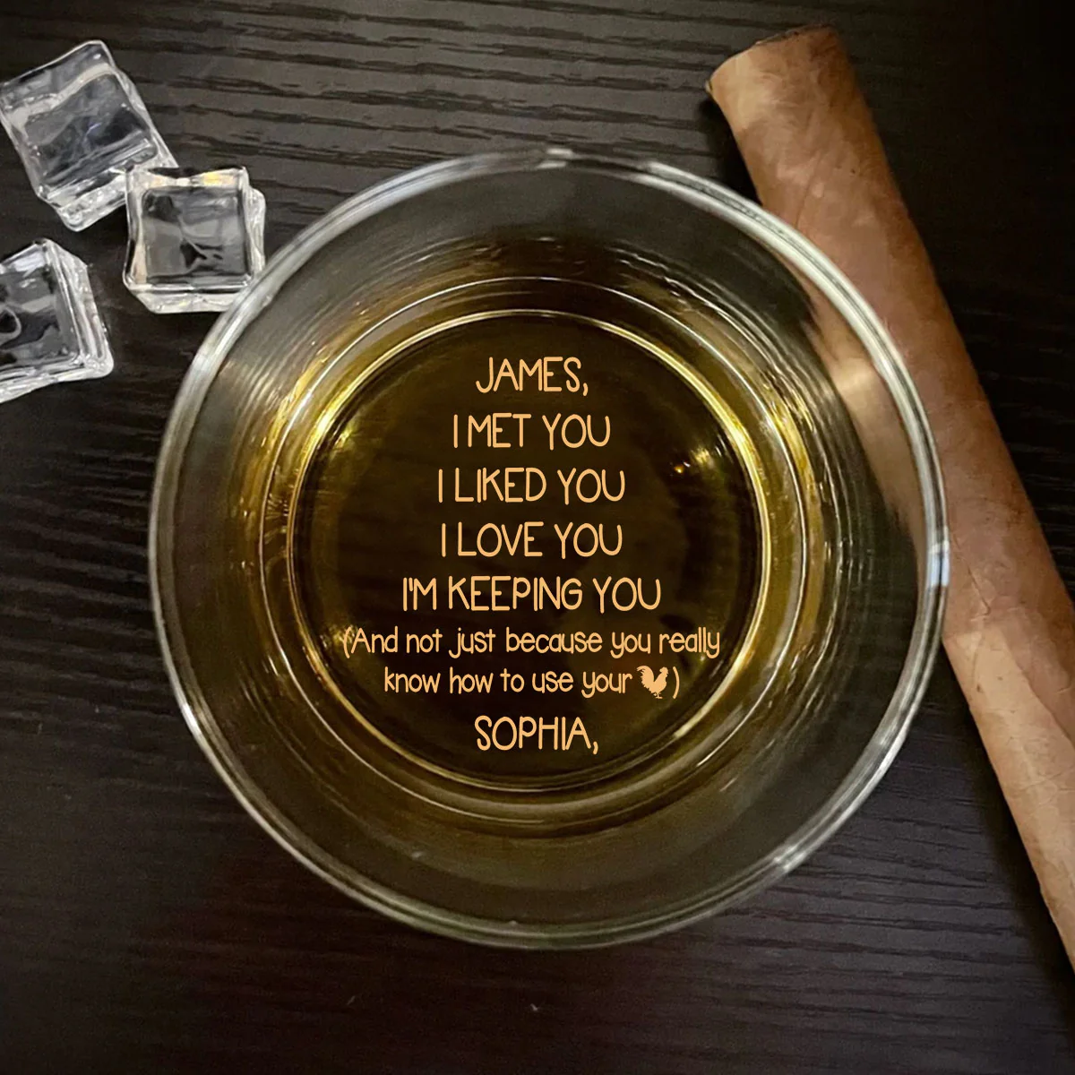 I Love You Not Because - Personalized Custom Engraved Whiskey Glass - Image 4
