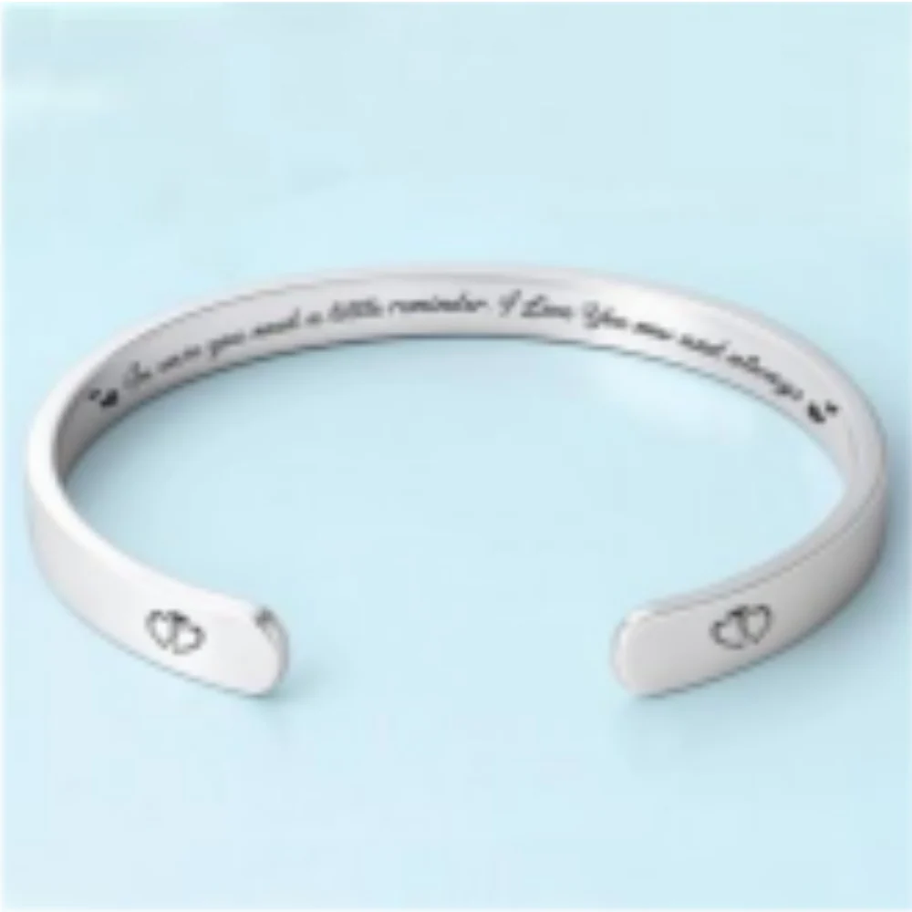 I Love You Now And Always - Personalized Custom Bracelet Cuff - Image 4