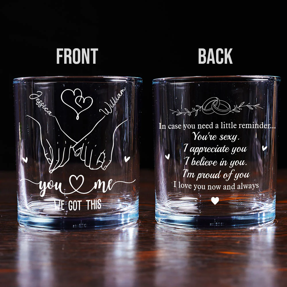 I Love You Now And Always - Personalized Custom Whiskey Glass - Image 4