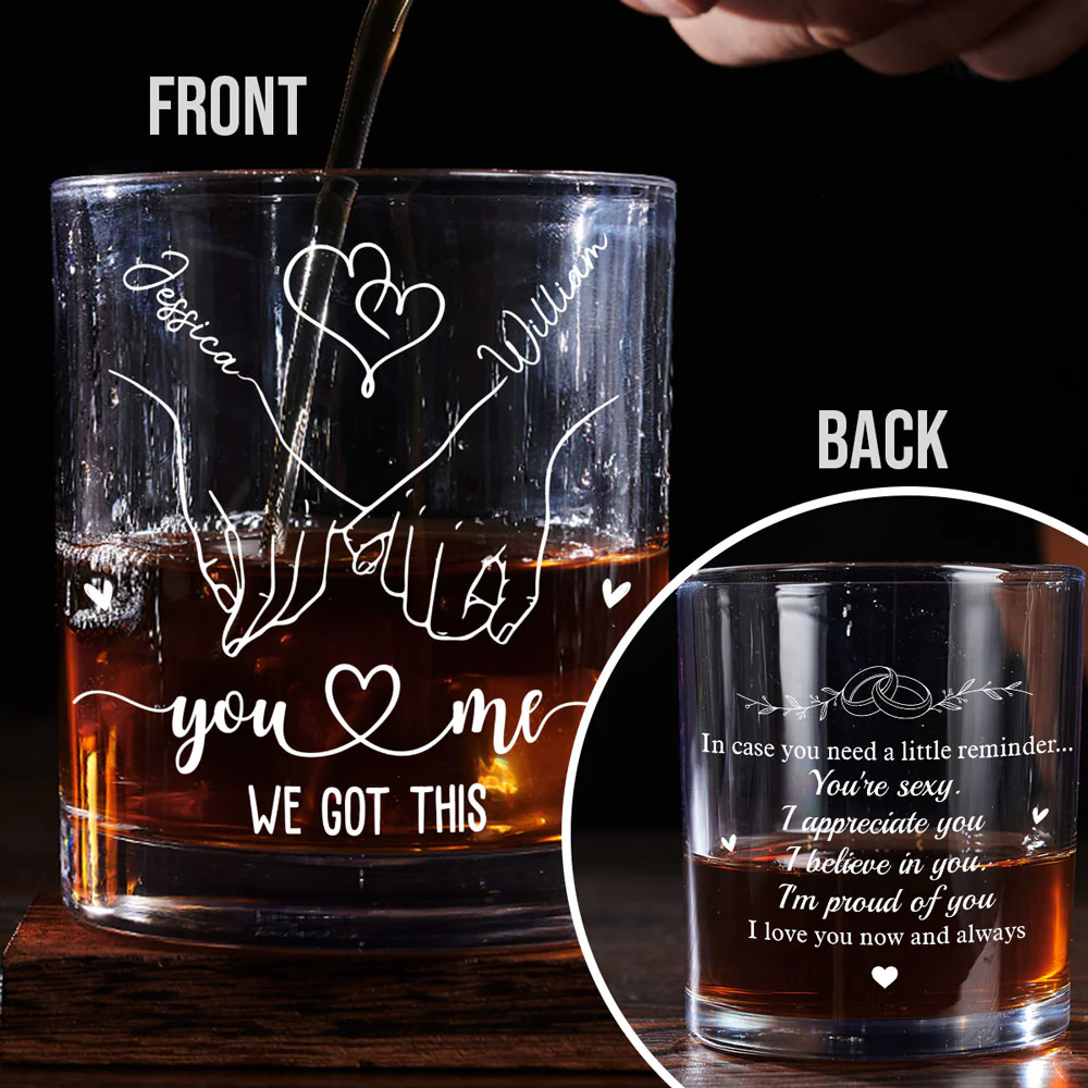 I Love You Now And Always - Personalized Custom Whiskey Glass - Image 5