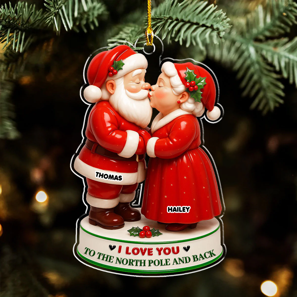 I Love You - Personalized Custom 3D Effect Acrylic Ornament - Image 2