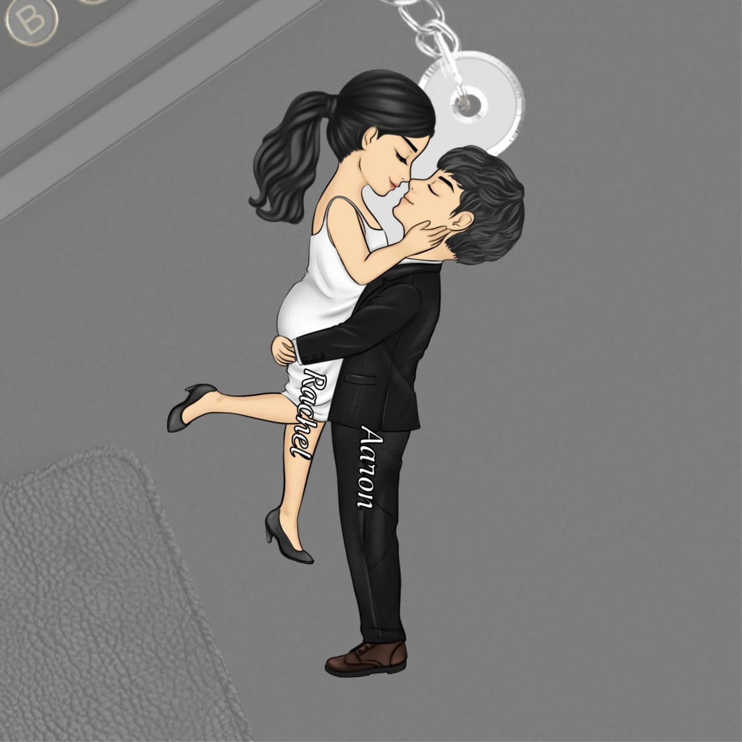 I Love You - Personalized Custom Acrylic Keychain - Image 6