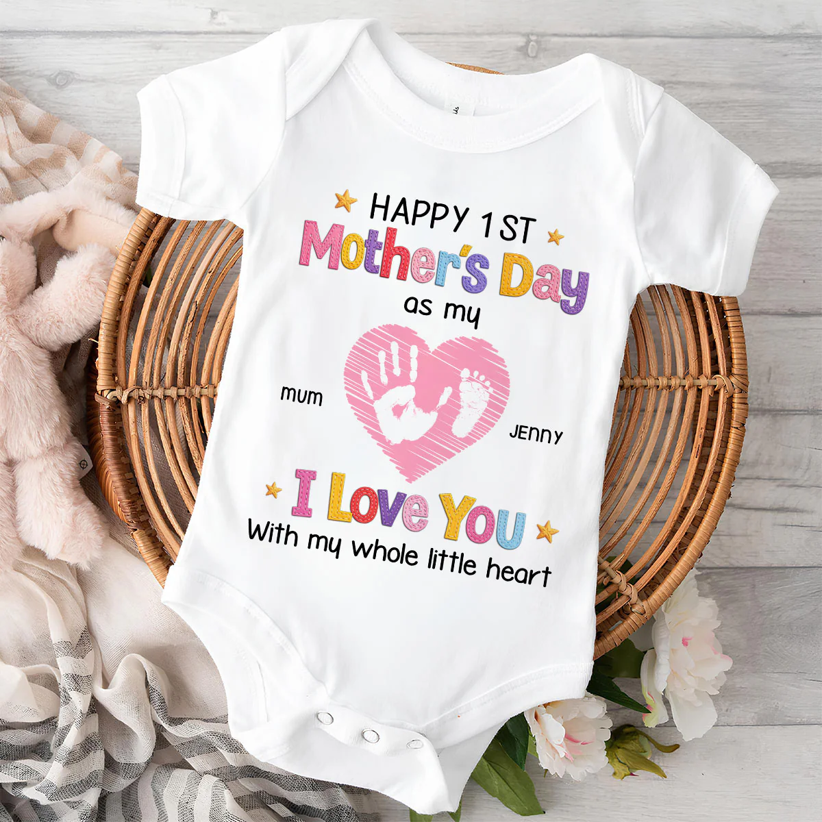 I Love You - Personalized Custom Baby Onesie - Image 2