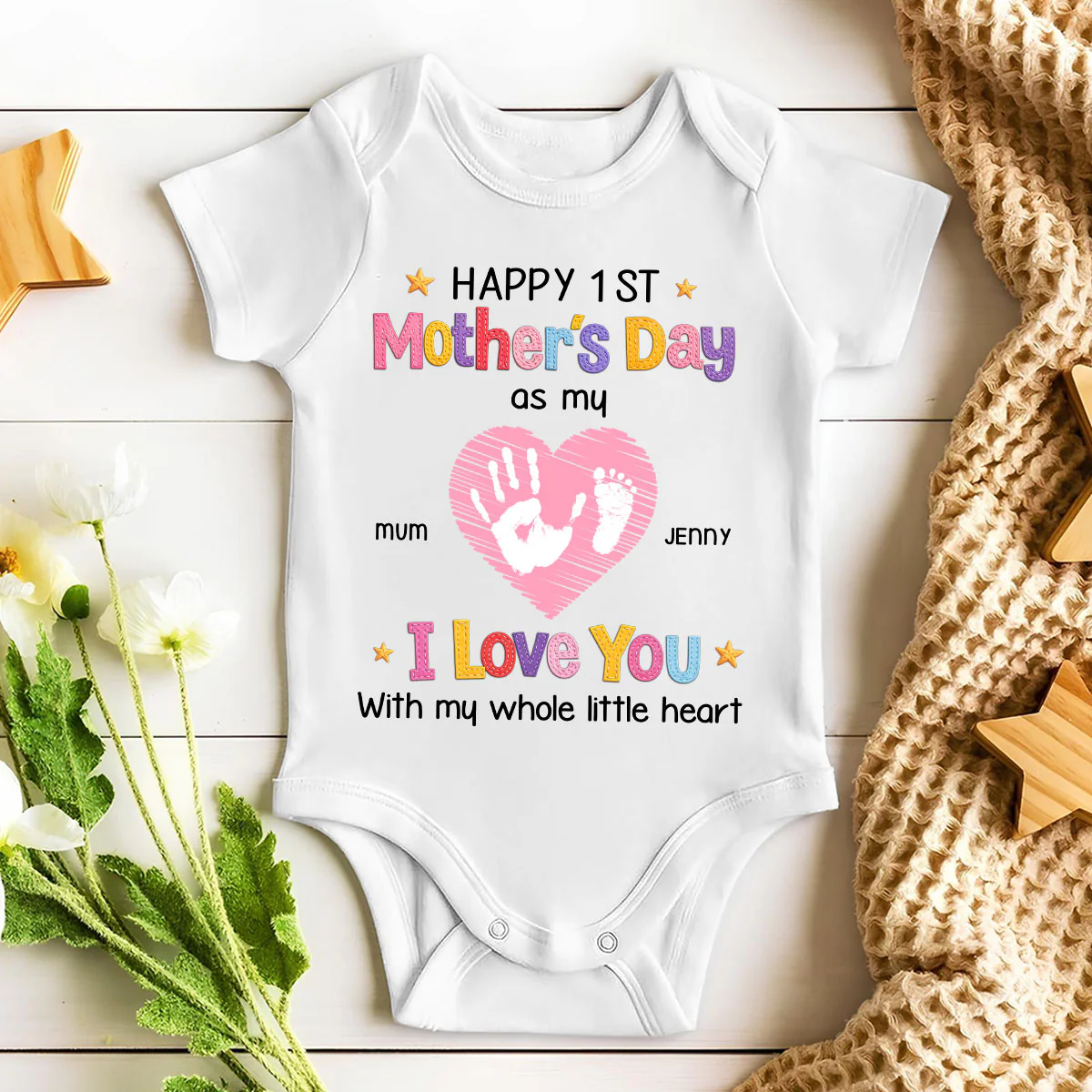 I Love You - Personalized Custom Baby Onesie - Image 3