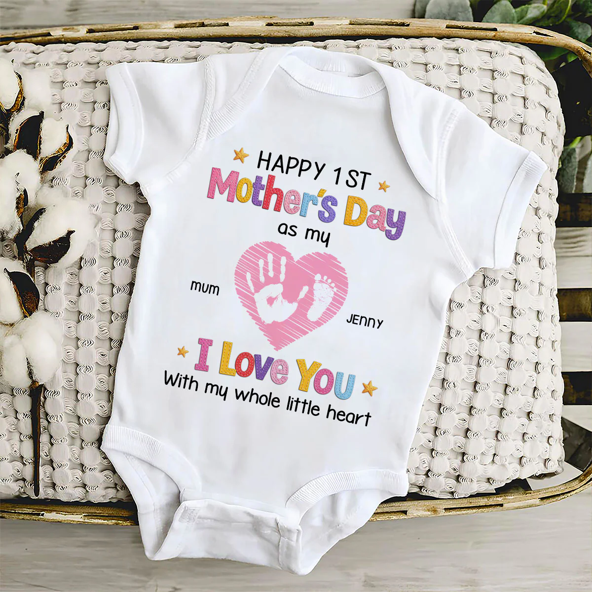 I Love You - Personalized Custom Baby Onesie - Image 4