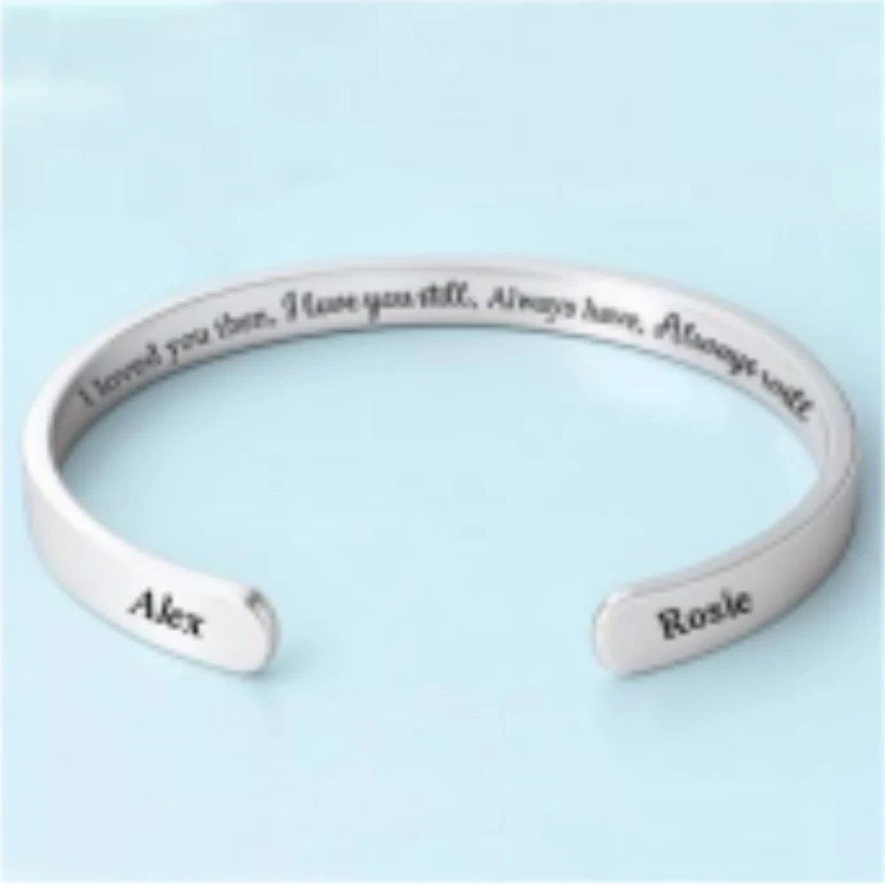 I Love You - Personalized Custom Bracelet Cuff - Image 5
