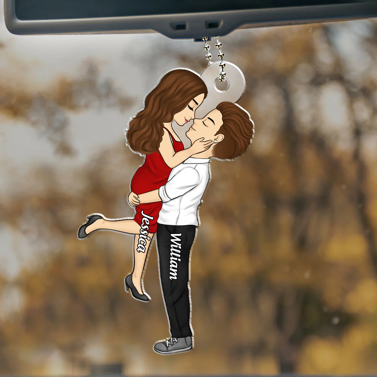 I Love You - Personalized Custom Car Ornament - Image 2