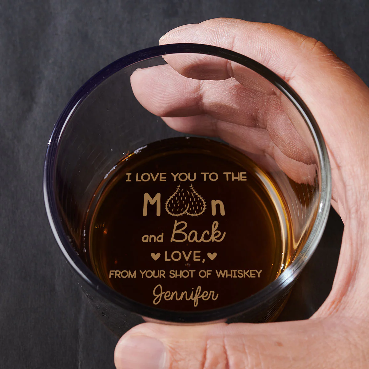 I Love You - Personalized Custom Engraved Whiskey Glass - Image 2