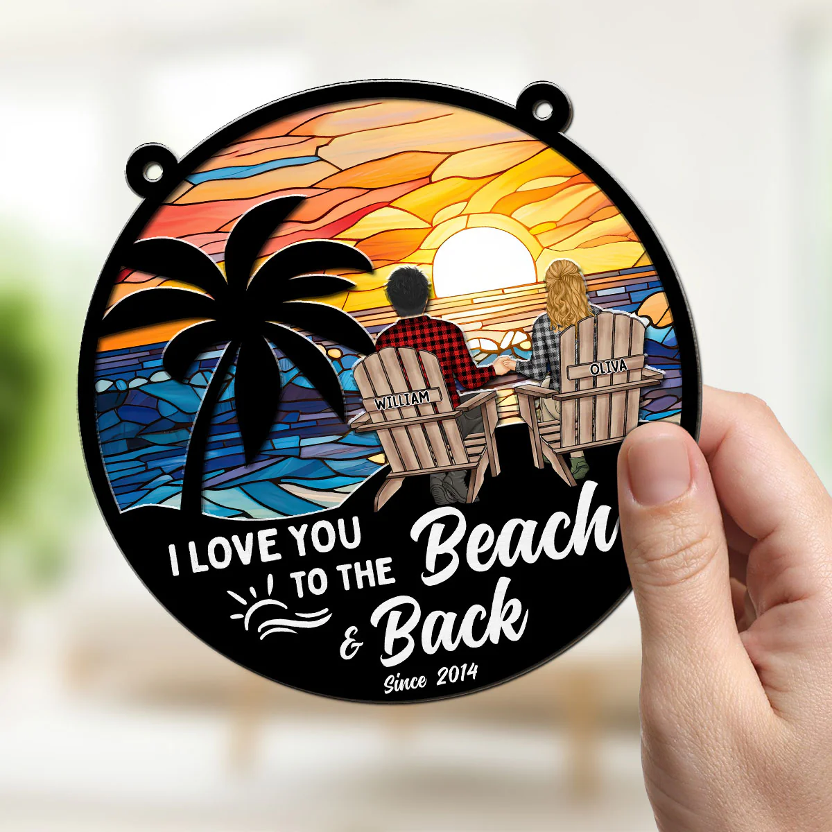I Love You To The Beach And Back - Personalized Custom Suncatcher - Image 3