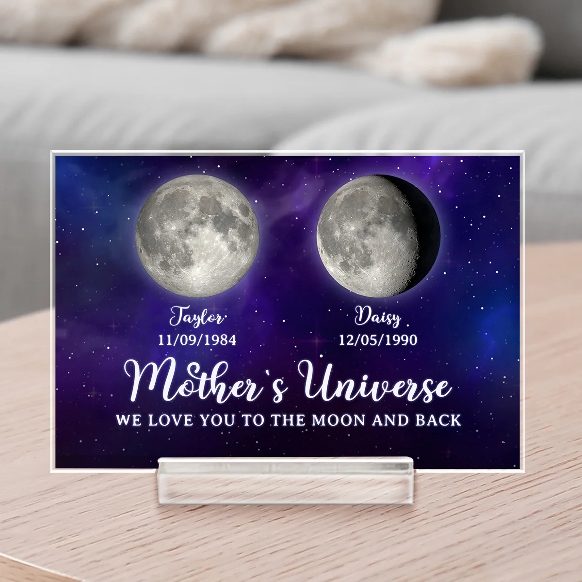 I Love You To The Moon And Back - Personalized Custom Acrylic Plaque With Base - Image 2