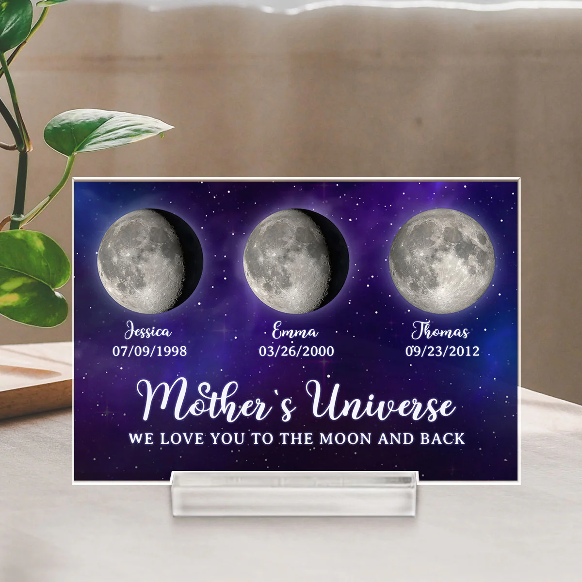 I Love You To The Moon And Back - Personalized Custom Acrylic Plaque With Base - Image 3
