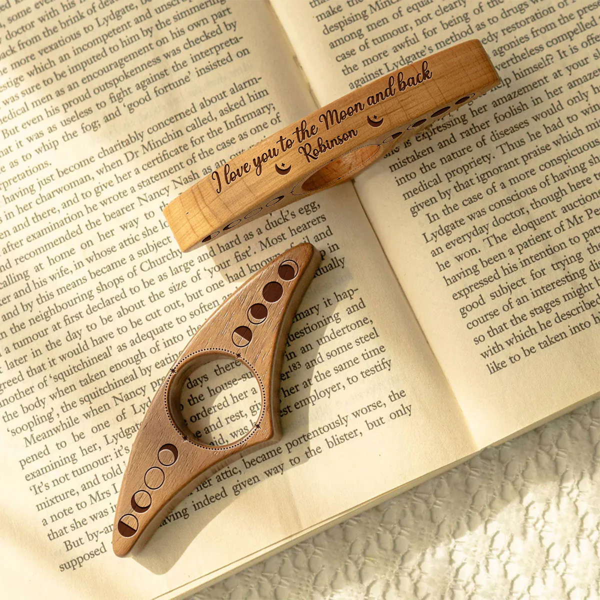 I Love You To The Moon And Back - Personalized Custom Book Page Holder - Image 2