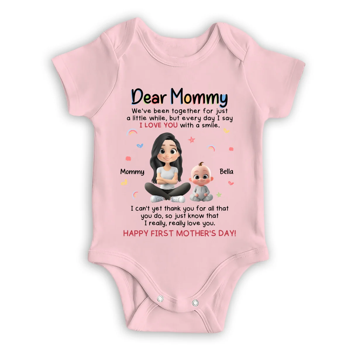 I Love You With A Smile - Personalized Custom Baby Onesie - Image 11